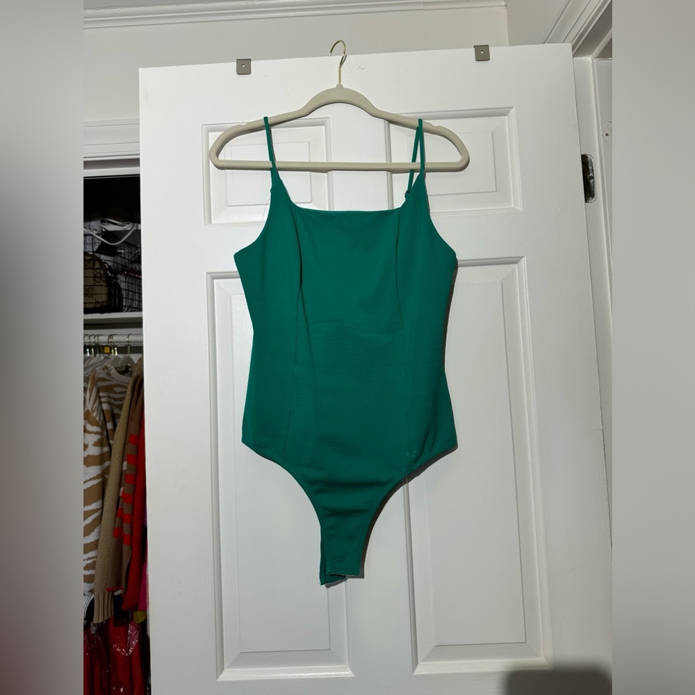 Green Square Neck Bodysuit